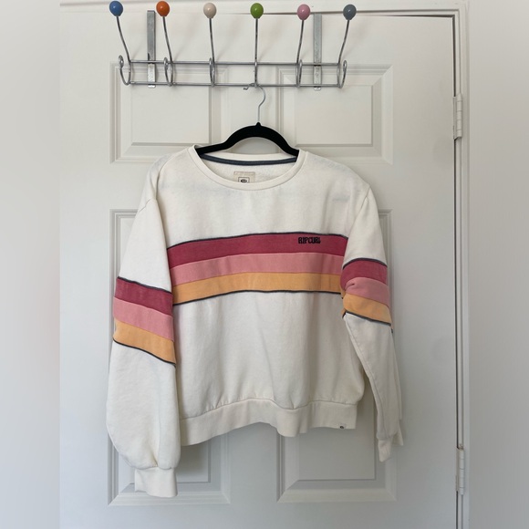 Rip curl color block pullover crew Size Small cream/multicolor - Picture 2 of 3